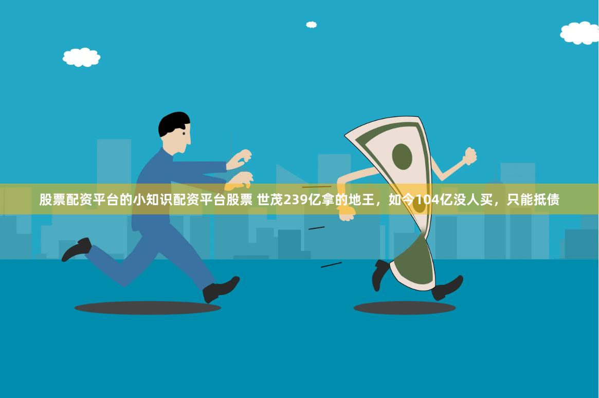 股票配资平台的小知识配资平台股票 世茂239亿拿的地王，如今104亿没人买，只能抵债