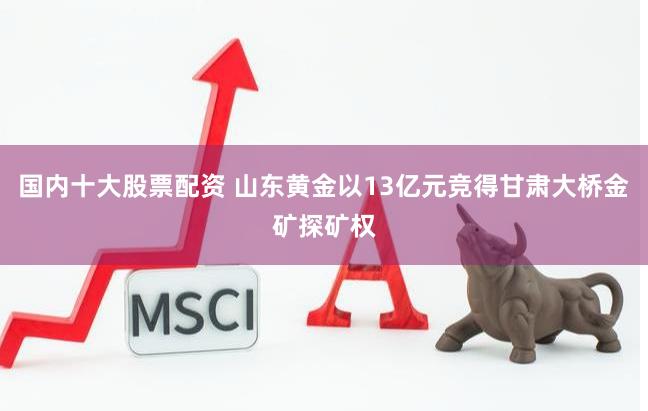 国内十大股票配资 山东黄金以13亿元竞得甘肃大桥金矿探矿权