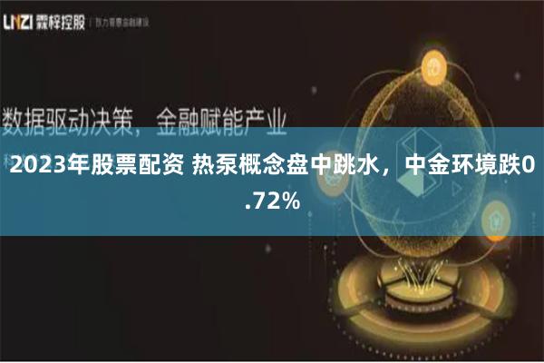 2023年股票配资 热泵概念盘中跳水，中金环境跌0.72%
